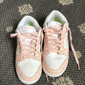 Nike Pink and White Low-Top Sneakers